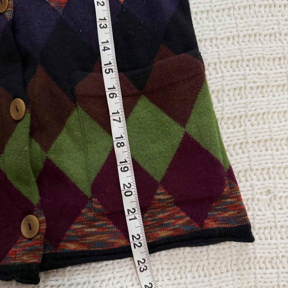 Colorful Argyle Button-Up Jacket - image 5